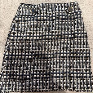 NWT Ann Taylor Navy and Cream A-Line Skirt